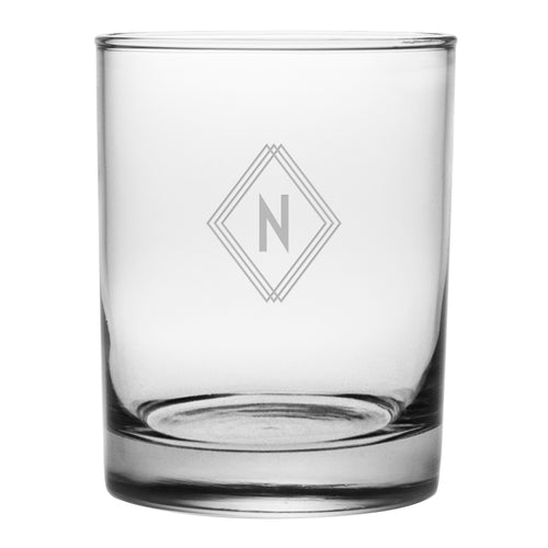 Deco Diamond Monogram Drinkware