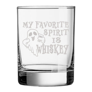 My Favorite Spirit Is Etched Rocks Glass
