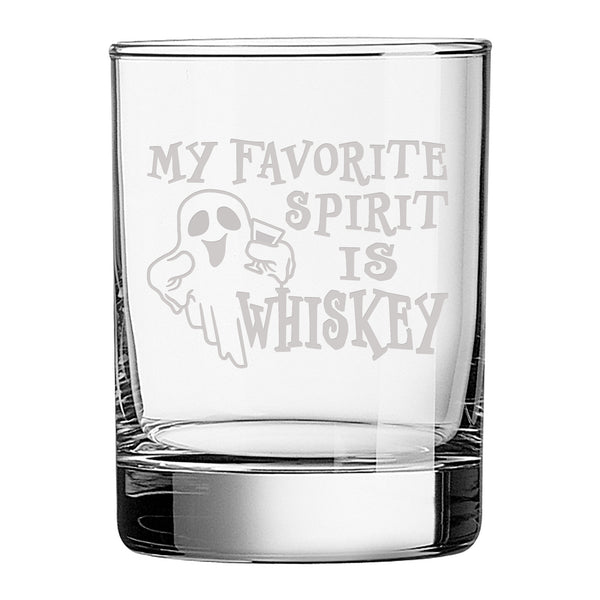My Favorite Spirit Is Etched Rocks Glass