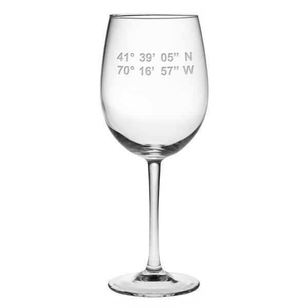 Latitude and Longitude Wine Glass