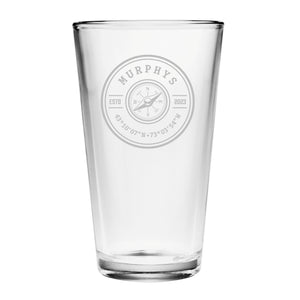 Circle Compass Lat Long Drinkware