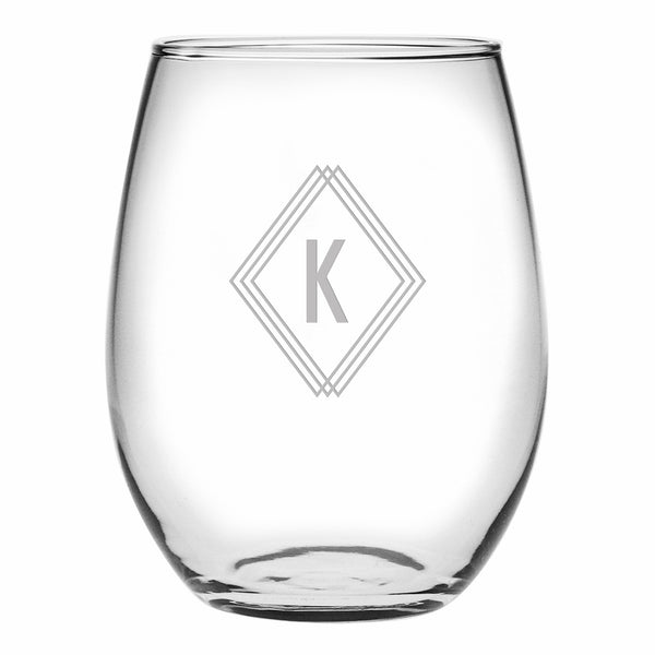 Deco Diamond Monogram Drinkware
