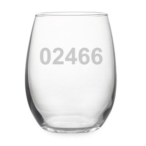 Zip Code Stemless Wine Glass