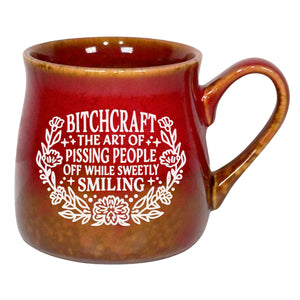 Bitchcraft, the Art of Pissing People Off While Sweetly Smiling Etched Ceramic Mug