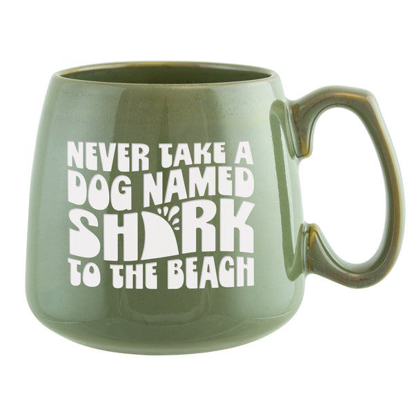 Never Take a Dog Named Shark to the Beach Etched Ceramic Mug