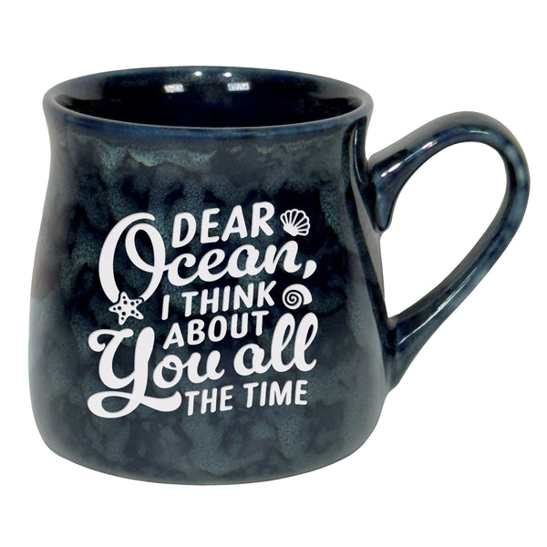 Dear Ocean, I think About You All the Time Etched Ceramic Mug