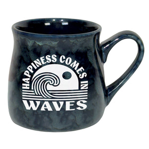 Happiness Comes in Waves Etched Ceramic Mug