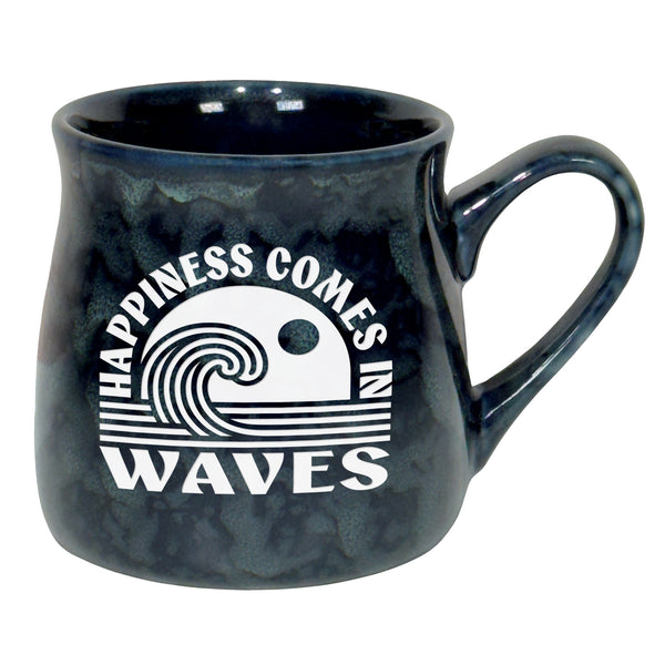 Happiness Comes in Waves Etched Ceramic Mug