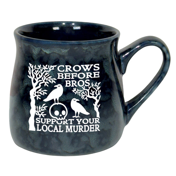 Crows Before Bros Support Your Local Murder Etched Ceramic Mug