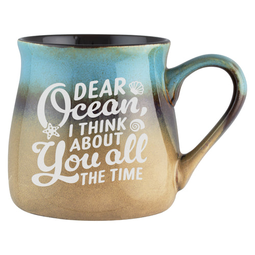 Dear Ocean, I think About You All the Time Etched Ceramic Mug