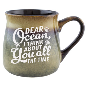 Dear Ocean, I think About You All the Time Etched Ceramic Mug