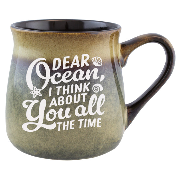 Dear Ocean, I think About You All the Time Etched Ceramic Mug