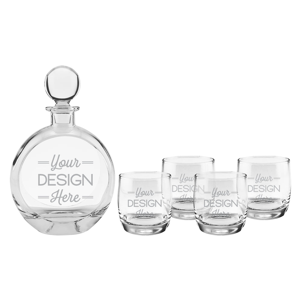 CUSTOM 5-Piece Round Decanter Set