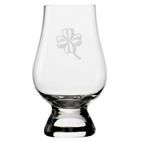 Lucky Shamrocks Glencairn Classic Scotch Whisky Glasses, Set of 2
