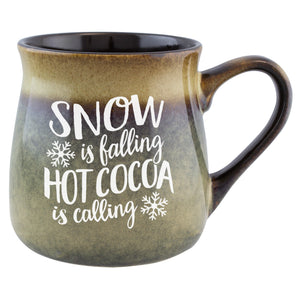 Snow is Falling Hot Cocoa is Calling Etched Ceramic Mug