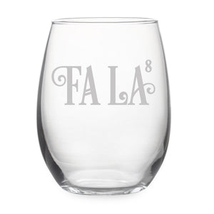 FA LA8 Etched Stemless Wine Glass