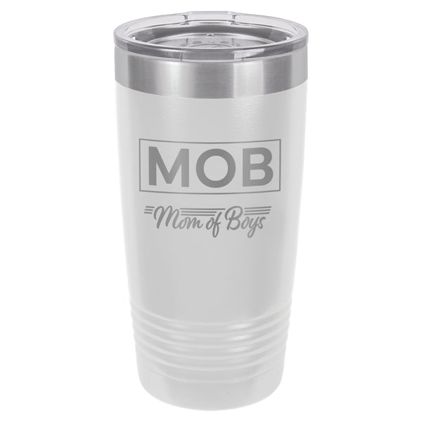 Mom of Boys Etched Insulated Tumbler & Lid