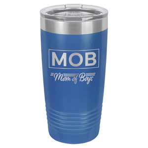 Mom of Boys Etched Insulated Tumbler & Lid
