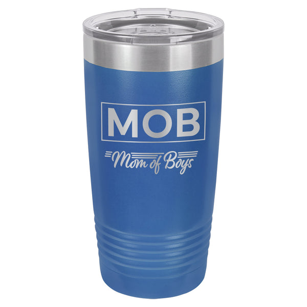 Mom of Boys Etched Insulated Tumbler & Lid
