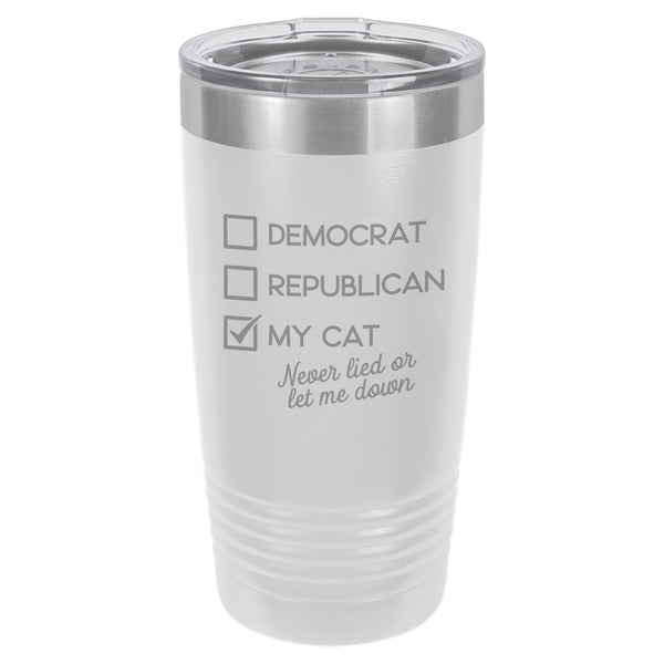 Voting for My Cat Etched Insulated Tumbler & Lid