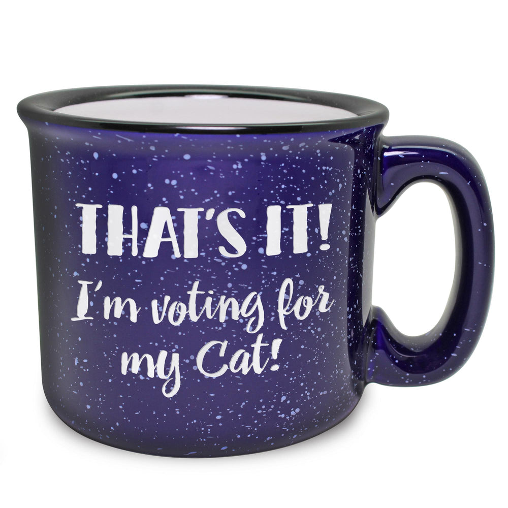 Voting for My Cat Etched Ceramic Camp Mug