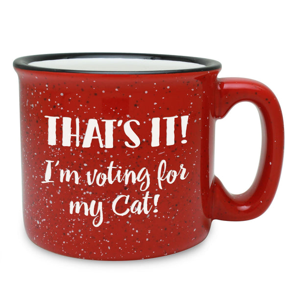 Voting for My Cat Etched Ceramic Camp Mug