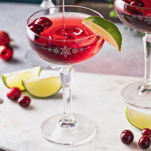 Snowflake Band Etched Cocktail Coupe