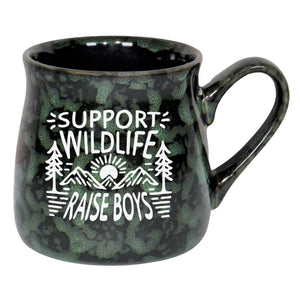 Support Wildlife, Raise Boys Etched Ceramic Mug