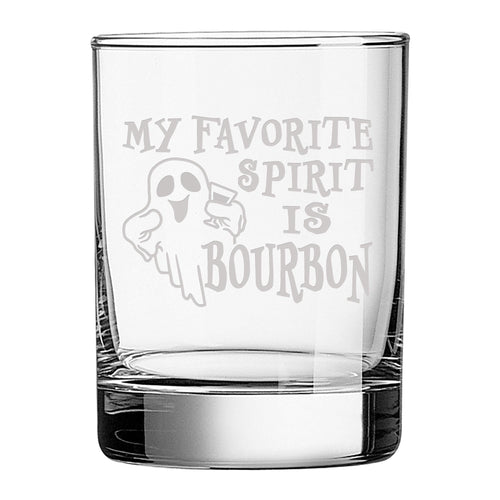My Favorite Spirit Is Etched Rocks Glass