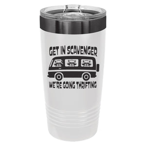Get in Scavenger, We're Going Thrifting (Van Load of Raccoons) Insulated Stainless Steel Tumbler