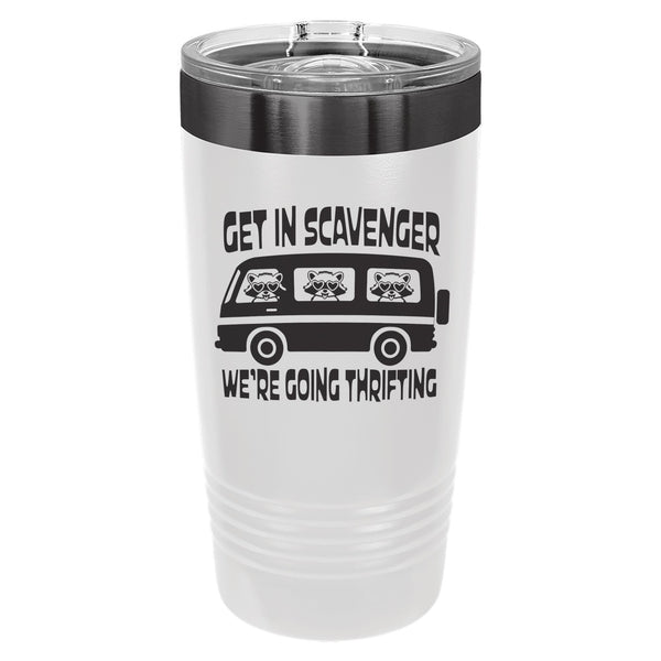 Get in Scavenger, We're Going Thrifting (Van Load of Raccoons) Insulated Stainless Steel Tumbler