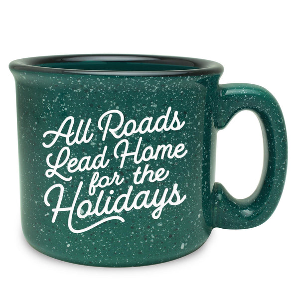 All Roads Lead Home for the Holidays Sand Etched Ceramic Camp Mug