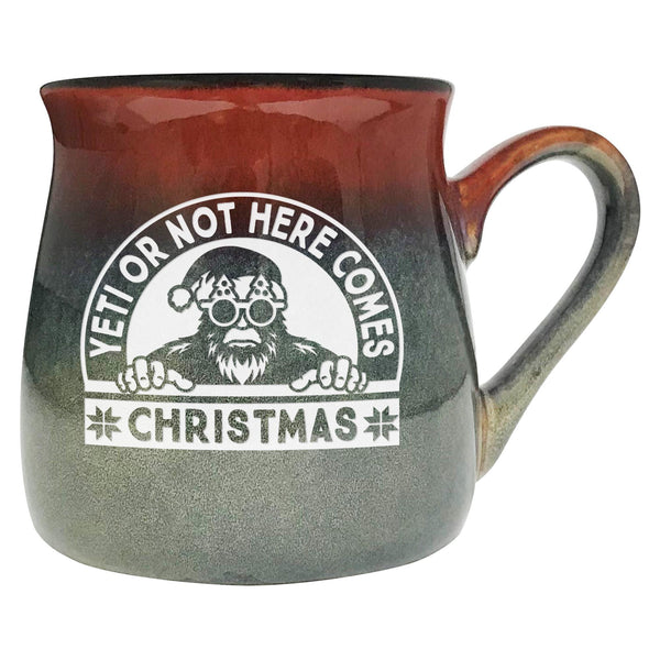 Yeti or Not Here Comes Christmas Sand Etched Ceramic Mug
