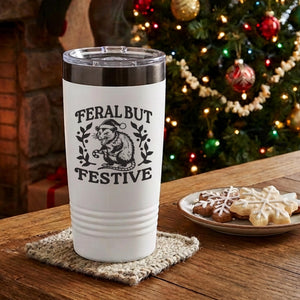 Feral but Festive (Opossum) Insulated Stainless Steel Tumbler