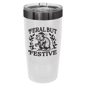 Feral but Festive (Opossum) Insulated Stainless Steel Tumbler