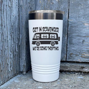 Get in Scavenger, We're Going Thrifting (Van Load of Raccoons) Insulated Stainless Steel Tumbler
