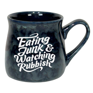 Eating Junk & Watching Rubbish Sand Etched Ceramic Mug