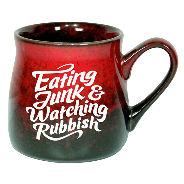 Eating Junk & Watching Rubbish Sand Etched Ceramic Mug